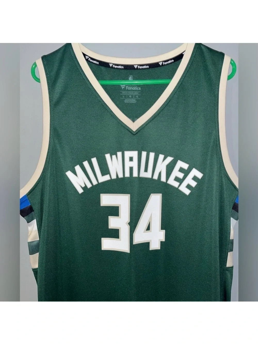 Milwaukee Bucks Giannis Antetokounmpo No. 34 Green + Cream NBA Basketball Jersey